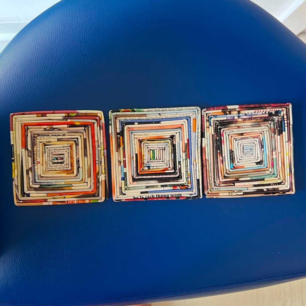 Anthropologie Recycled Magazine Coasters Set of 3
